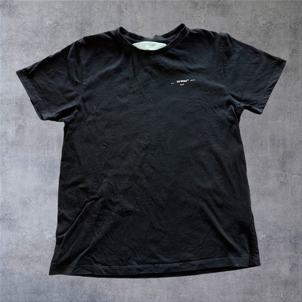 Off-White FW18 3D Line Architectural Arrows Over Tee Black XS Virgil Abloh Shirt